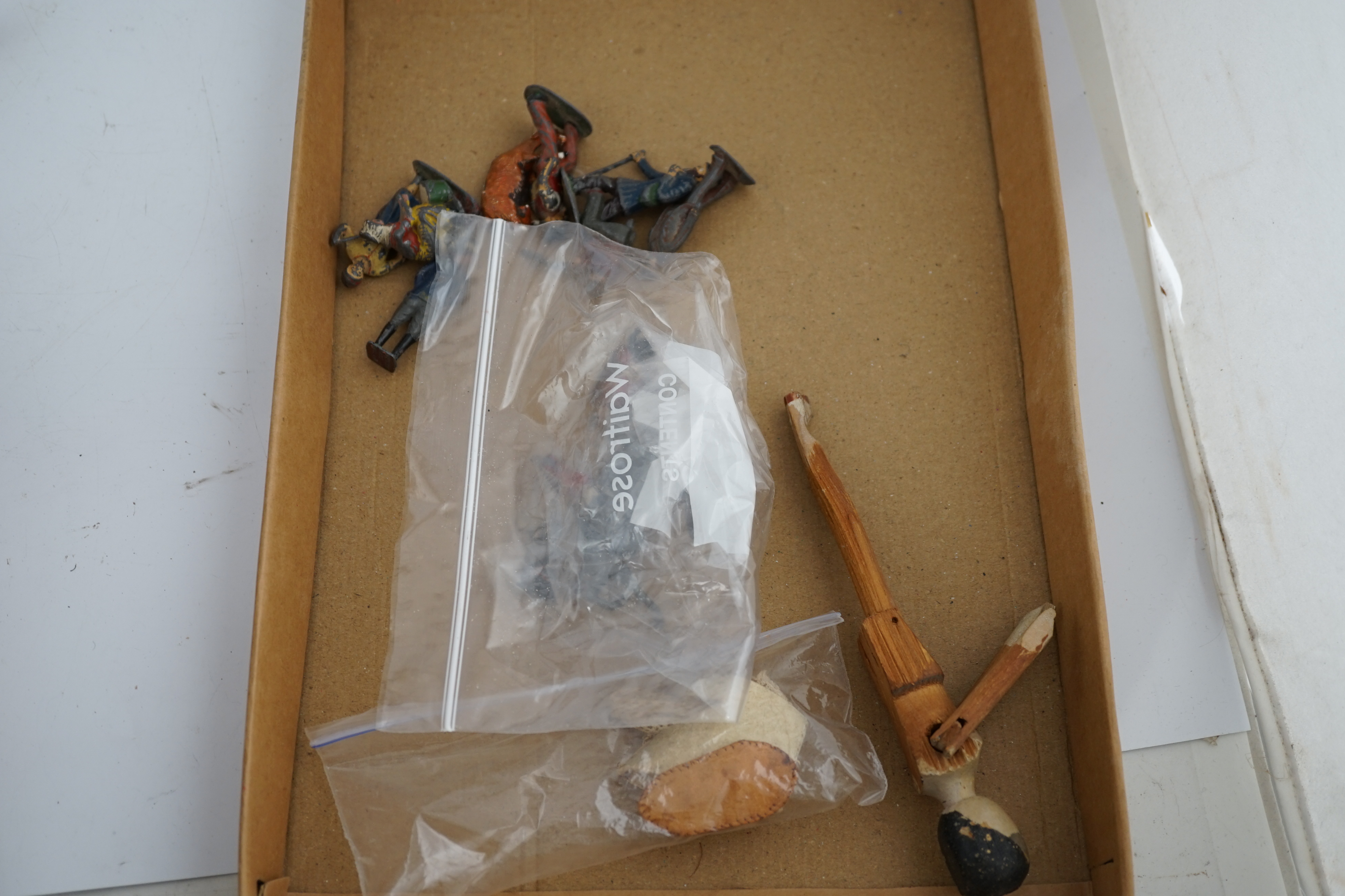 A collection of Britains, etc. lead farm animals and accessories, including the farmer, farmer’s wife, a coach and horses and other figures